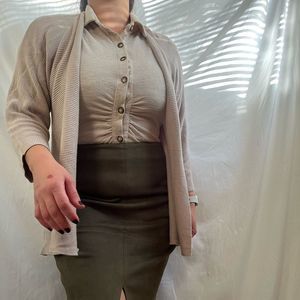 vintage light brown cardi